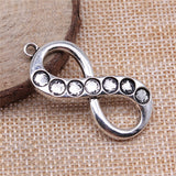 WYSIWYG 5pcs 18x42mm 7 Chakra Infinity Symbol Pendant Charms Antique Silver Color For Jewelry Making Jewelry Findings