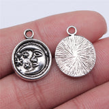 WYSIWYG 5pcs 19x15mm Antique Silver Color Moon Star Charms For Jewelry Making