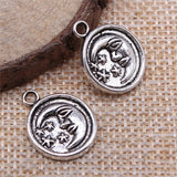 WYSIWYG 5pcs 19x15mm Antique Silver Color Moon Star Charms For Jewelry Making