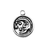 WYSIWYG 5pcs 19x15mm Antique Silver Color Moon Star Charms For Jewelry Making