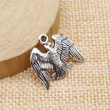 5pcs 19x20mm Eagle Charms Pendant For Jewelry Making Antique Silver Color Alloy Jewelry Accessories EF4006
