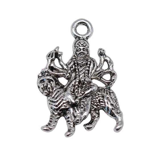 WYSIWYG 5pcs 19x28mm Indian Godness Shiva Charms For Jewelry Making Antique Silver Color Accessories