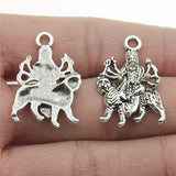 WYSIWYG 5pcs 19x28mm Indian Godness Shiva Charms For Jewelry Making Antique Silver Color Accessories