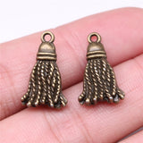 WYSIWYG 5pcs 20x11mm Charm Imitation Tassel Metal Imitation Tassel Charm For Jewelry Making Imitation Tassel Charms
