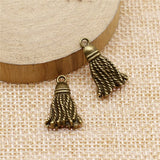 WYSIWYG 5pcs 20x11mm Charm Imitation Tassel Metal Imitation Tassel Charm For Jewelry Making Imitation Tassel Charms