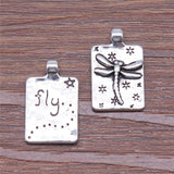 WYSIWYG 5pcs 20x13mm Antique Silver Color Dragonfly Charms Pendant For Jewelry Making