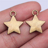 WYSIWYG 5pcs 20x17mm 2 Colors Antique Silver Color Antique Bronze Plated Star Pendants Charm Star Pendants Charm Star Charm