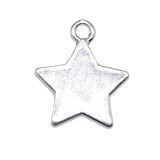WYSIWYG 5pcs 20x17mm 2 Colors Antique Silver Color Antique Bronze Plated Star Pendants Charm Star Pendants Charm Star Charm