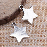 WYSIWYG 5pcs 20x17mm 2 Colors Antique Silver Color Antique Bronze Plated Star Pendants Charm Star Pendants Charm Star Charm
