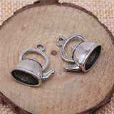 WYSIWYG 5pcs 20x17x10mm Antique Silver Color Antique Bronze Plated 3D Kettle Pendants Teapot Pendants Charm 3D Kettle Charm EF3912