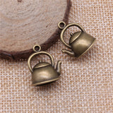 WYSIWYG 5pcs 20x17x10mm Antique Silver Color Antique Bronze Plated 3D Kettle Pendants Teapot Pendants Charm 3D Kettle Charm EF3912