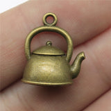 WYSIWYG 5pcs 20x17x10mm Antique Silver Color Antique Bronze Plated 3D Kettle Pendants Teapot Pendants Charm 3D Kettle Charm EF3912