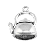 WYSIWYG 5pcs 20x17x10mm Antique Silver Color Antique Bronze Plated 3D Kettle Pendants Teapot Pendants Charm 3D Kettle Charm EF3912