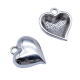 WYSIWYG 5pcs 20x22mm Antique Silver Color Thick Glossy Heart Charms Pendant For DIY Jewelry Making