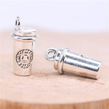 WYSIWYG 5pcs 21x10mm 3D Coffee Cup Charms For DIY Jewelry Making Antique Silver Color Zinc Alloy Charms Jewelry Findings