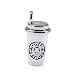 WYSIWYG 5pcs 21x10mm 3D Coffee Cup Charms For DIY Jewelry Making Antique Silver Color Zinc Alloy Charms Jewelry Findings