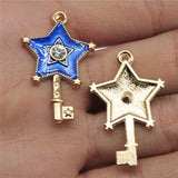 WYSIWYG 5pcs 21x33mm Magic Wand Charms KC Gold Color Plated For DIY Jewelry Making Zinc Alloy Charms Pendant Jewelry Findings