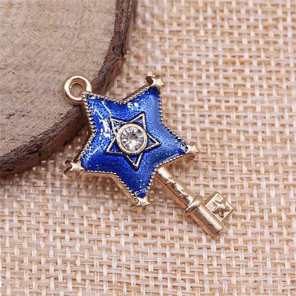 WYSIWYG 5pcs 21x33mm Magic Wand Charms KC Gold Color Plated For DIY Jewelry Making Zinc Alloy Charms Pendant Jewelry Findings