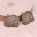 WYSIWYG 5pcs 22x23mm Antique Silver Color Brain Charms Pendant For Jewelry Making DIY Jewelry Findings