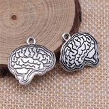WYSIWYG 5pcs 22x23mm Antique Silver Color Brain Charms Pendant For Jewelry Making DIY Jewelry Findings