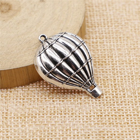 WYSIWYG 5pcs 23x32mm Hot Air Balloon Pendant Charms Antique Silver Color For Jewelry Making Zinc Alloy Jewelry Findings