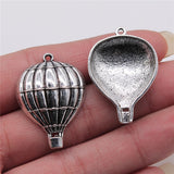 WYSIWYG 5pcs 23x32mm Hot Air Balloon Pendant Charms Antique Silver Color For Jewelry Making Zinc Alloy Jewelry Findings