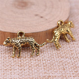 WYSIWYG 5pcs 24x15mm Antique Gold Color Antique Silver Color Leopard Charms Pendant For Jewelry Making DIY Jewelry Findings