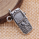 WYSIWYG 5pcs 24x16mm Antique Silver Color Cell Phone Charms Pendant For Jewelry Making