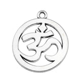 WYSIWYG 5pcs 25mm 2 Colors Antique Silver Color Antique Bronze Plated Charm Om Pendant Charm Om Sign Pendants