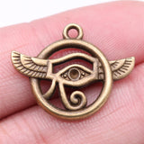 WYSIWYG 5pcs 25x19mm Antique Silver Color Eye Of Horus Charms Pendant For Jewelry Making DIY Jewelry Findings