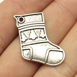 WYSIWYG 5pcs 25x20mm Christmas Stockings Charms Antique Silver Color Pendant Charms For Jewelry Making Jewelry Accessories