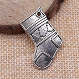 WYSIWYG 5pcs 25x20mm Christmas Stockings Charms Antique Silver Color Pendant Charms For Jewelry Making Jewelry Accessories