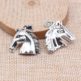 WYSIWYG 5pcs 25x23mm Antique Bronze Color Charms Horse Head Pendant For Jewelry Making DIY Jewelry Findings