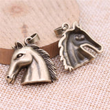 WYSIWYG 5pcs 25x23mm Antique Bronze Color Charms Horse Head Pendant For Jewelry Making DIY Jewelry Findings