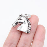 WYSIWYG 5pcs 25x23mm Antique Bronze Color Charms Horse Head Pendant For Jewelry Making DIY Jewelry Findings