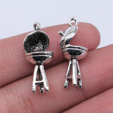 WYSIWYG 5pcs 26x11mm Antique Silver Color Bbq Charms Pendant For Jewelry Making DIY Jewelry Findings