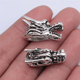 WYSIWYG 5pcs 26x13mm Antique Silver Color 3D Dragon Head Charms Pendant For Jewelry Making DIY Jewelry Findings