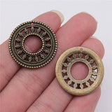 WYSIWYG 5pcs 26x26mm Antique Silver Color Antique Bronze Color Circle Charms Pendant For Jewelry Making DIY Jewelry Findings