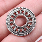 WYSIWYG 5pcs 26x26mm Antique Silver Color Antique Bronze Color Circle Charms Pendant For Jewelry Making DIY Jewelry Findings