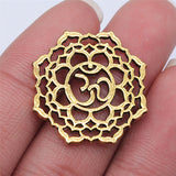 WYSIWYG 5pcs 26x26mm Antique Silver Color Antique Gold Color Chakra OM Charms Pendant For Jewelry Making DIY Jewelry Findings