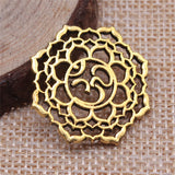 WYSIWYG 5pcs 26x26mm Antique Silver Color Antique Gold Color Chakra OM Charms Pendant For Jewelry Making DIY Jewelry Findings