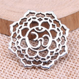WYSIWYG 5pcs 26x26mm Antique Silver Color Antique Gold Color Chakra OM Charms Pendant For Jewelry Making DIY Jewelry Findings