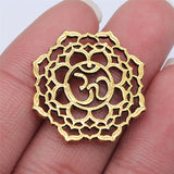 WYSIWYG 5pcs 26x26mm Antique Silver Color Antique Gold Color Chakra OM Charms Pendant For Jewelry Making DIY Jewelry Findings