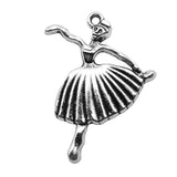 WYSIWYG 5pcs 26x36mm Dancing Pendant Charms Antique Silver Color For Jewelry Making Zinc Alloy Jewelry Findings