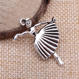 WYSIWYG 5pcs 26x36mm Dancing Pendant Charms Antique Silver Color For Jewelry Making Zinc Alloy Jewelry Findings