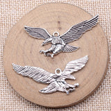 WYSIWYG 5pcs 26x46mm Antique Silver Color Eagle Charms For Jewelry Making