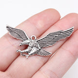 WYSIWYG 5pcs 26x46mm Antique Silver Color Eagle Charms For Jewelry Making