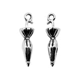 WYSIWYG 5pcs 26x7mm Antique Silver Color Tone 3D Umbrella Charms Pendant For Jewelry Making DIY Jewelry Findings