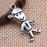 WYSIWYG 5pcs 27x14mm Cute Little Boy Charm Pendants For Jewelry Making Antique Silver Color Cute Boy Pendants Charm