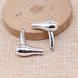WYSIWYG 5pcs 27x23mm Antique Silver Color Three-Dimensional Hair Dryer Charms For Jewelry Making